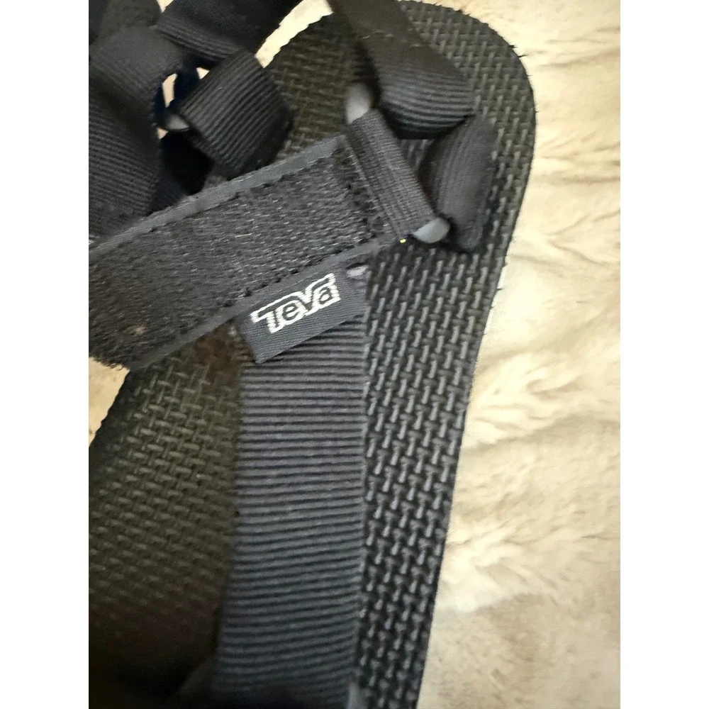 Teva Flatform Universal Sandals Black White Platform Strappy 1008844 Womens 7